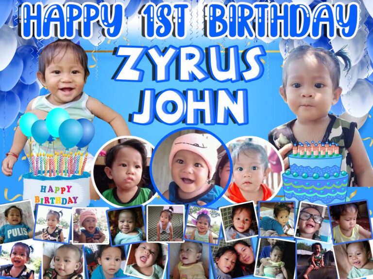 1st Birthday Blue Background For Birthday Tarpaulin