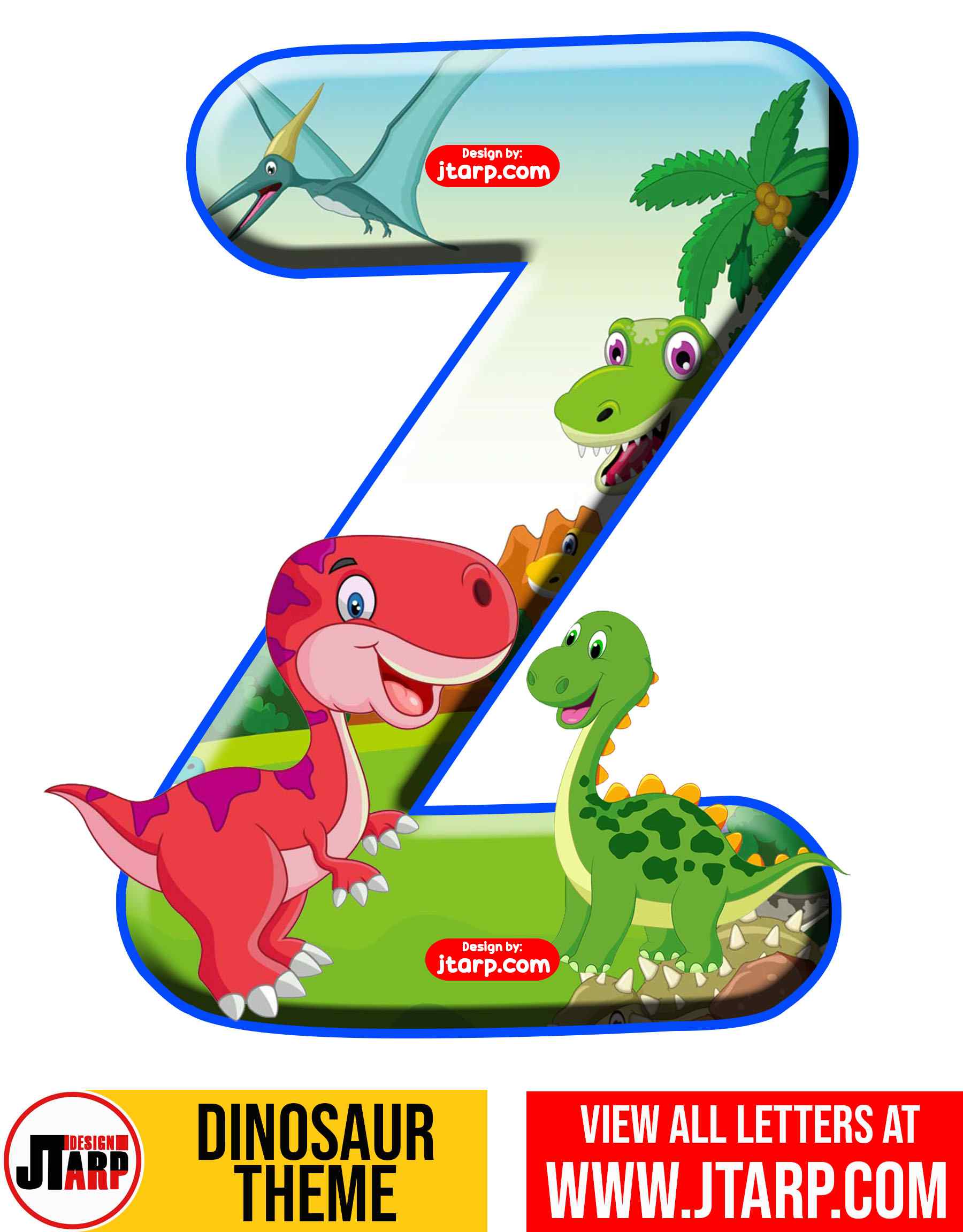 Letter Z Free Printable Dinosaur Alphabet Letters