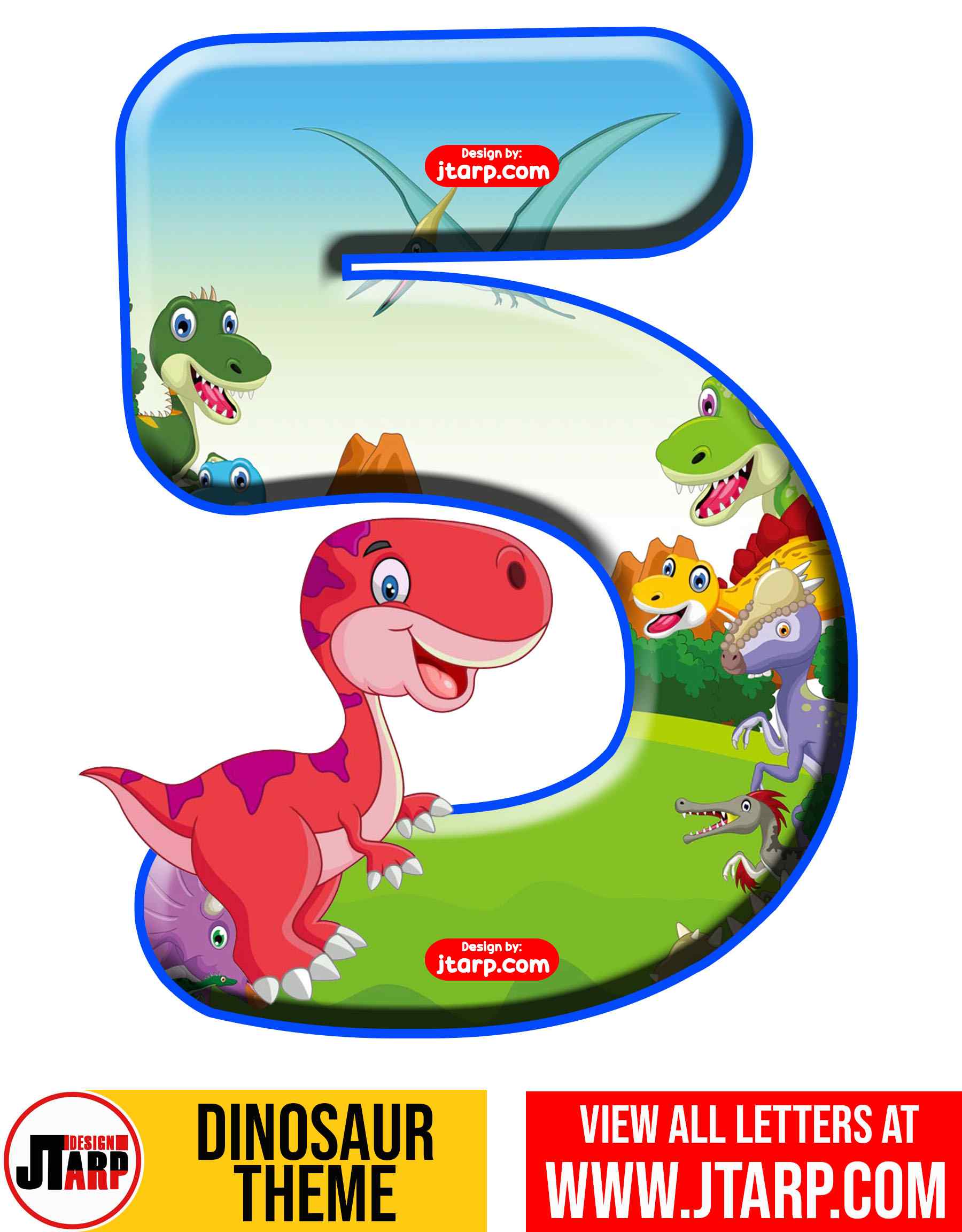 Dinosaurs Printable Letters A-Z and Numbers 0-9 - Album JTarp Design