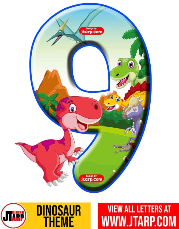 number 9 free printable dinosaur number 0 9