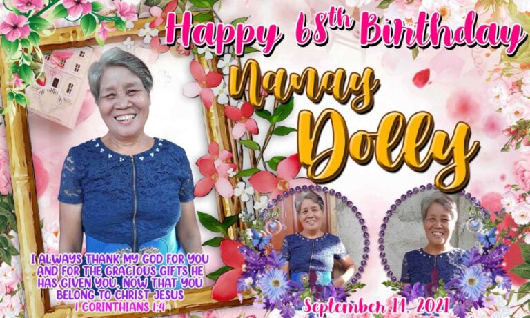 68th Birthday flower theme tarpaulin design