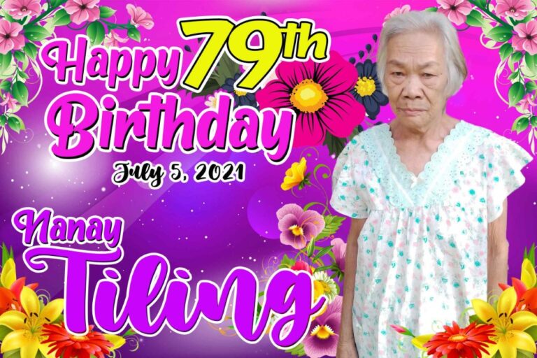 Floral Theme 79th Birthday Tarpaulin Design