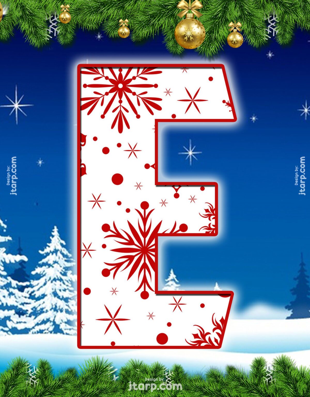 Merry Christmas Free Printable Letter E