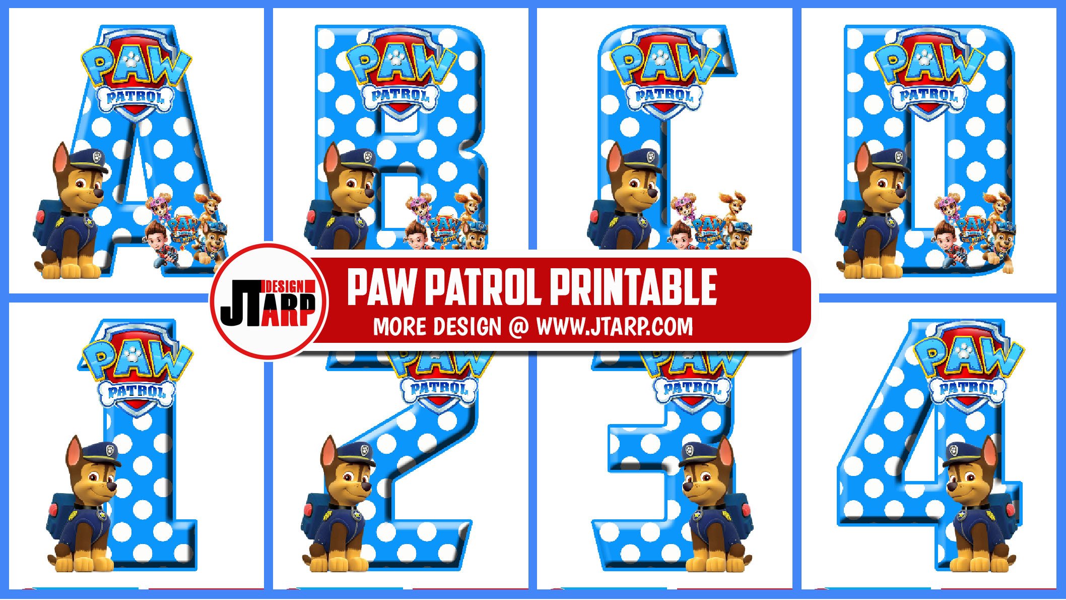 Paw Patrol Characters Numbers