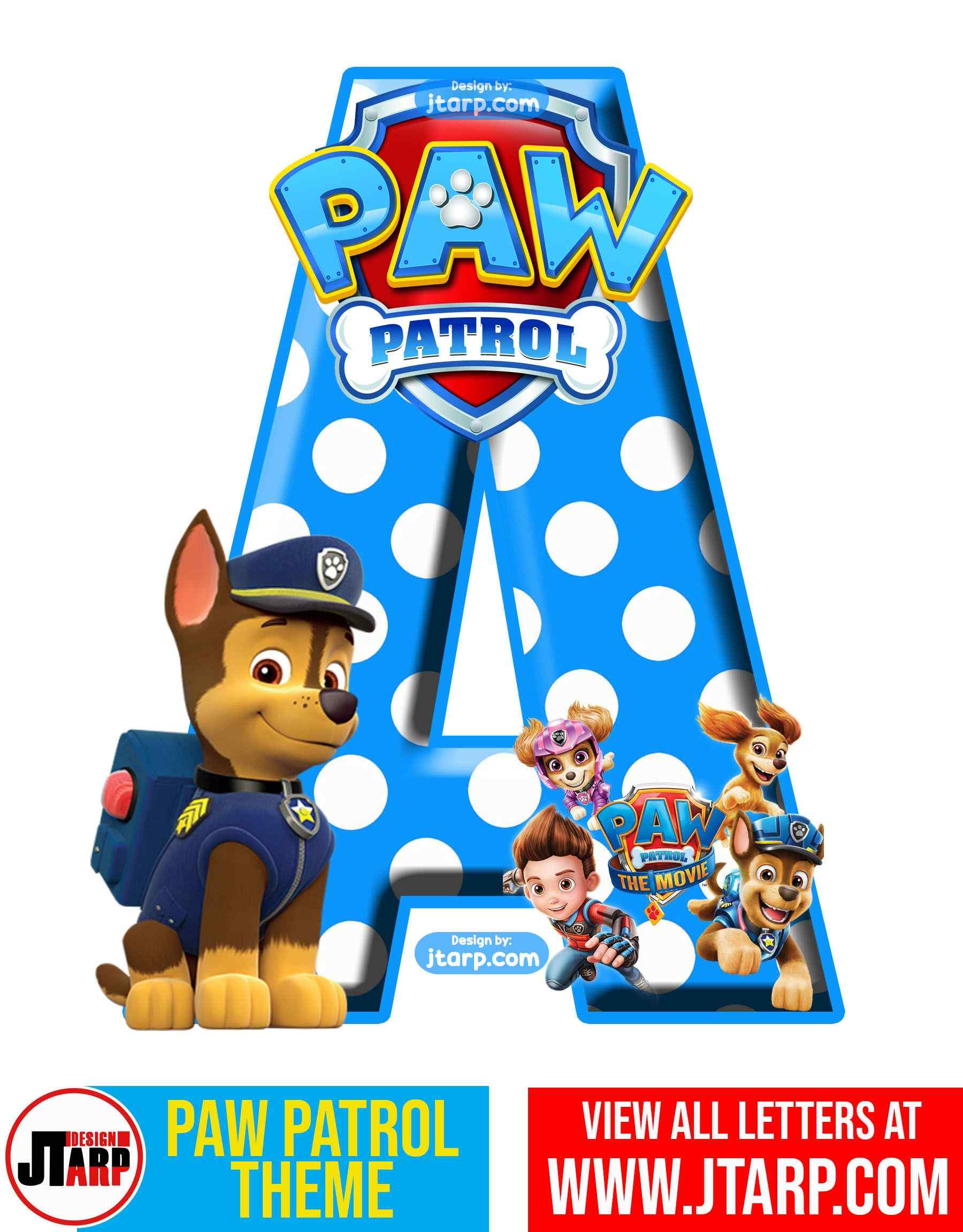 Alphabet Paw Patrol Letter A to Z