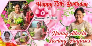 75th Birthday Flowers Tarpaulin Design