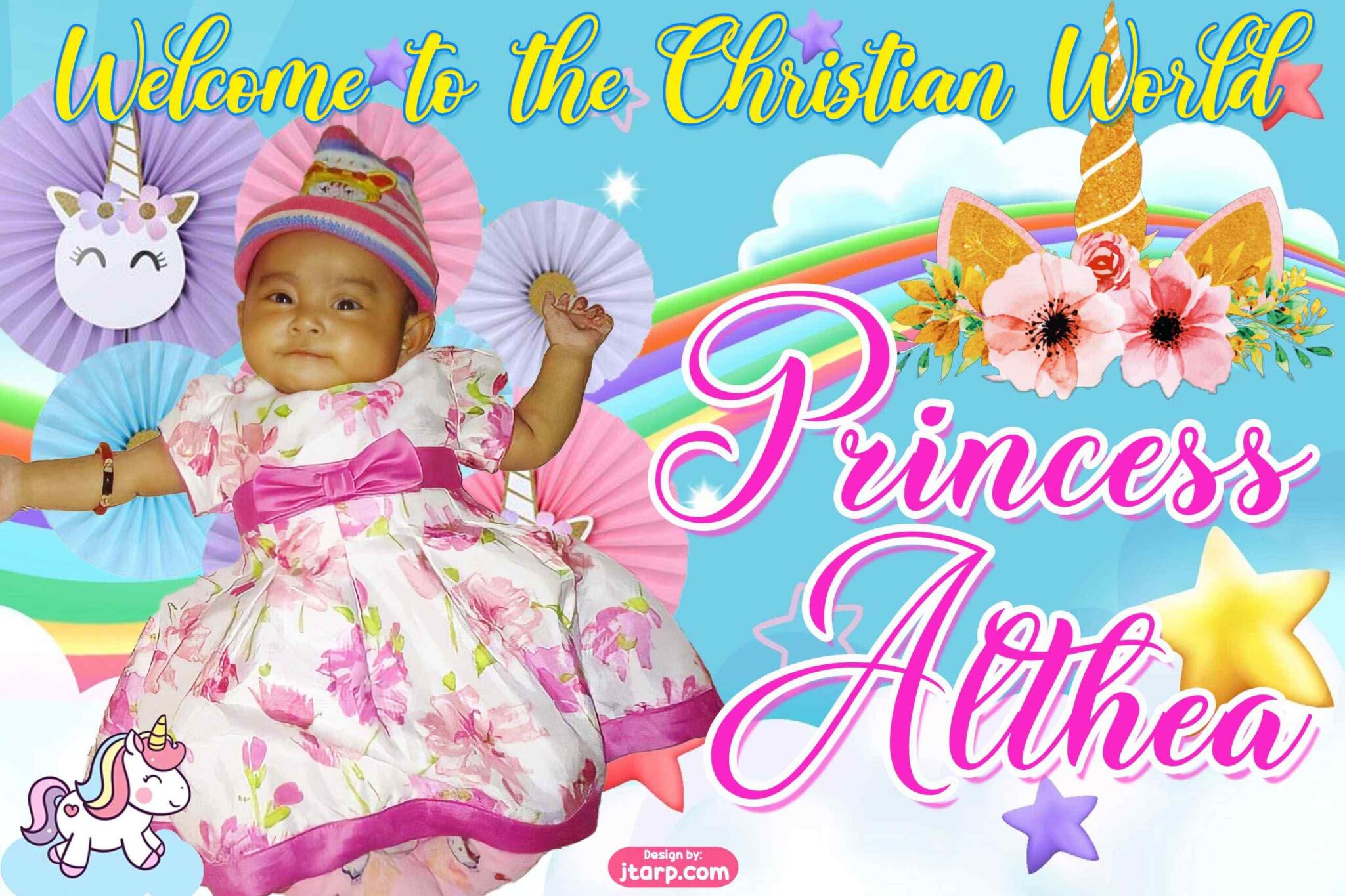 Unicorn Tarpaulin Design for Baptism