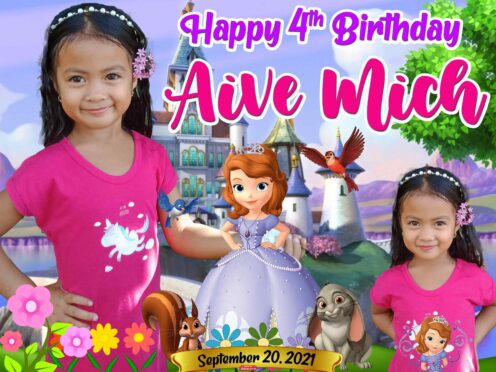 Sofia the 1st – 4th Birthday Tarpaulin Design