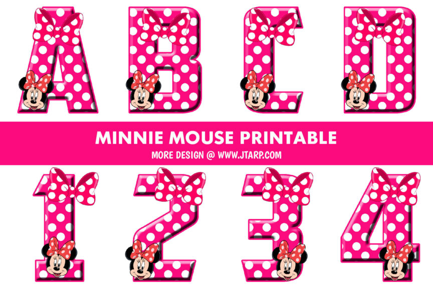 Minnie Mouse Printable Alphabet Letters and Numbers