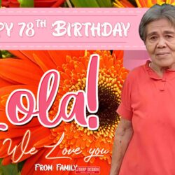 Dhalia Floral Motif Birthday Tarpaulin Design for Grandparents