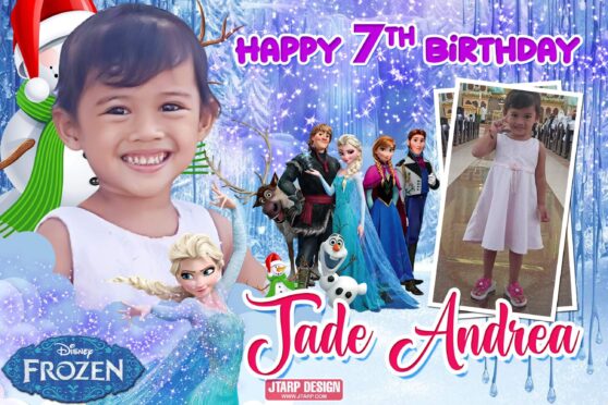 7th Birthday Frozen Theme Tarpaulin Design