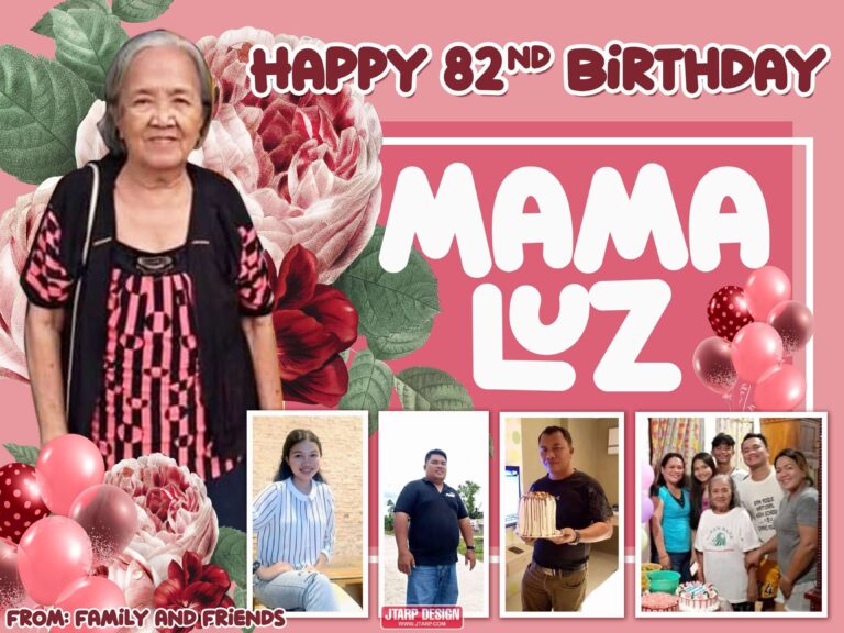 82nd Birthday Maroon Theme Tarpaulin Design