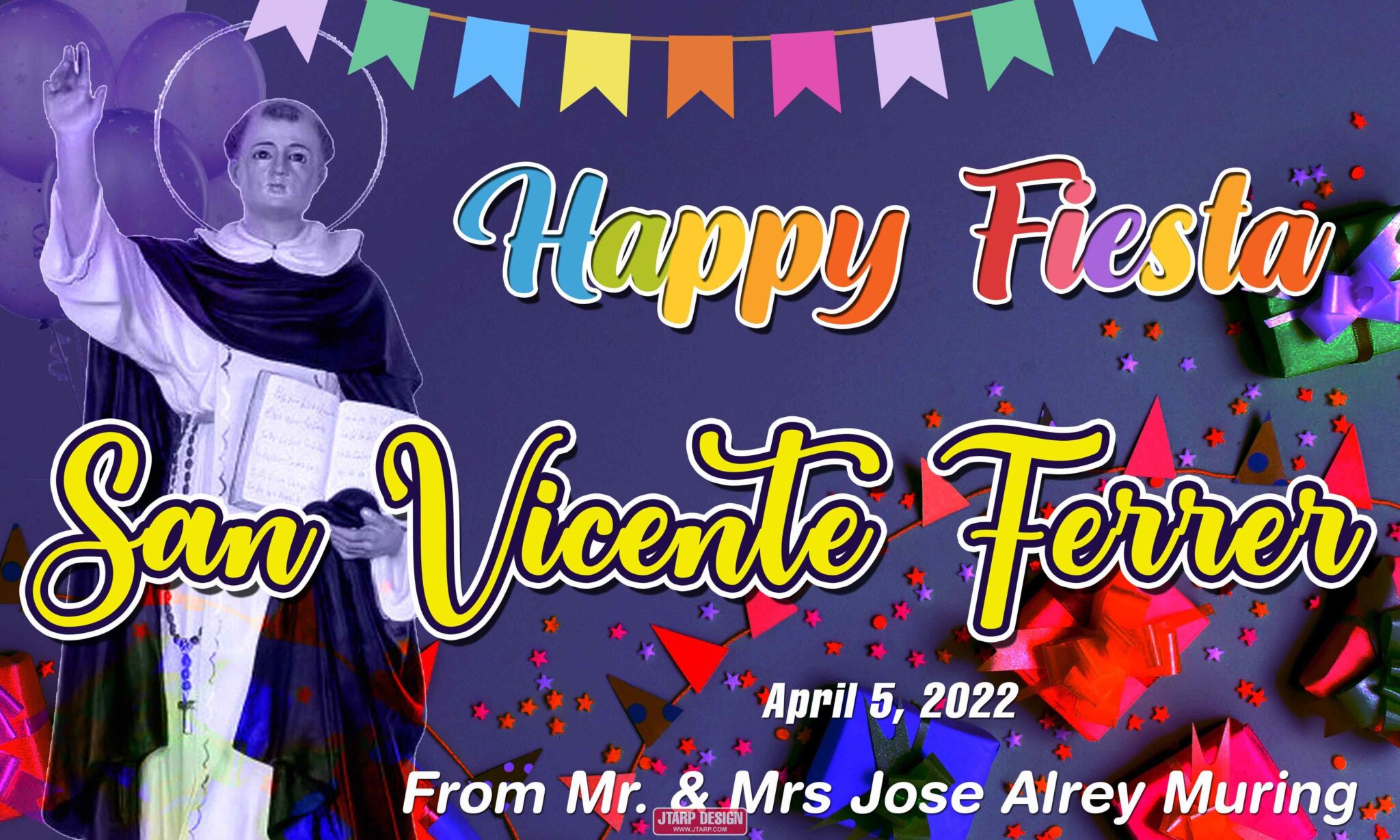 Happy Fiesta San Vicente Ferrer Tarp Layout