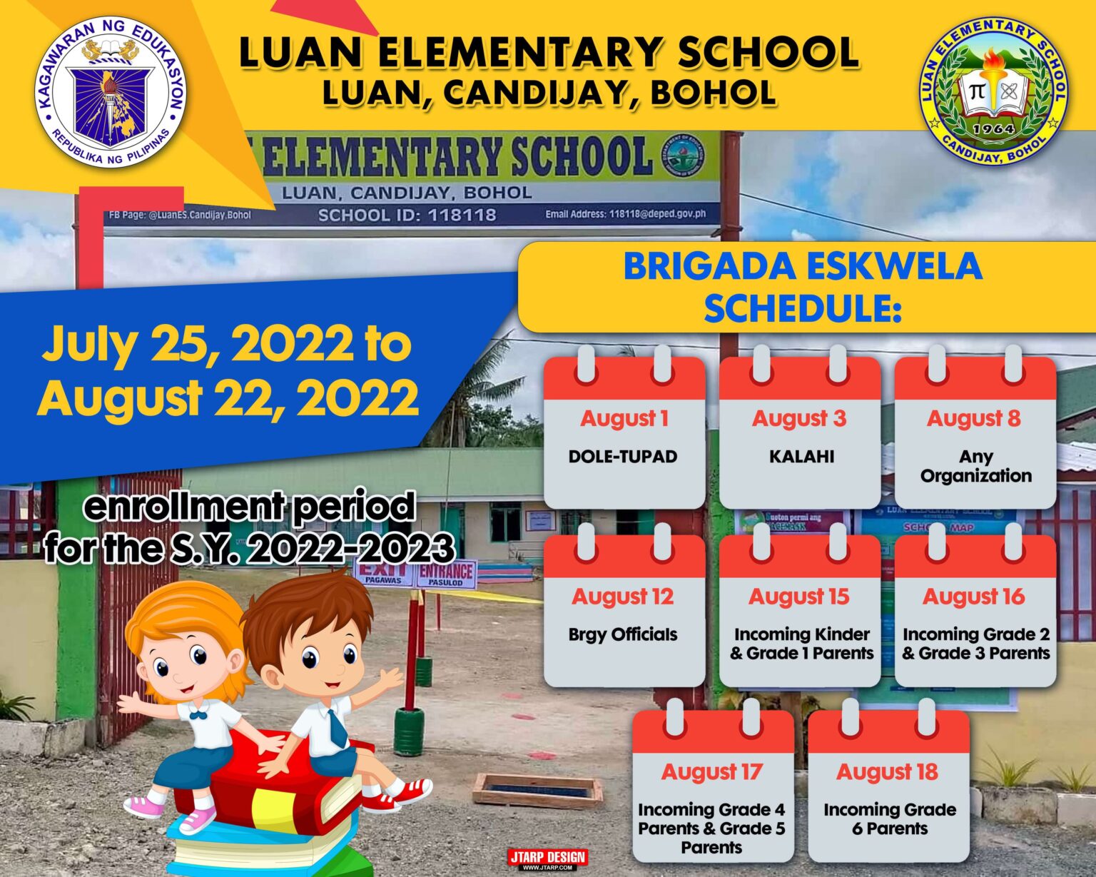 Schedule Banner Design: Brigada Eskwela