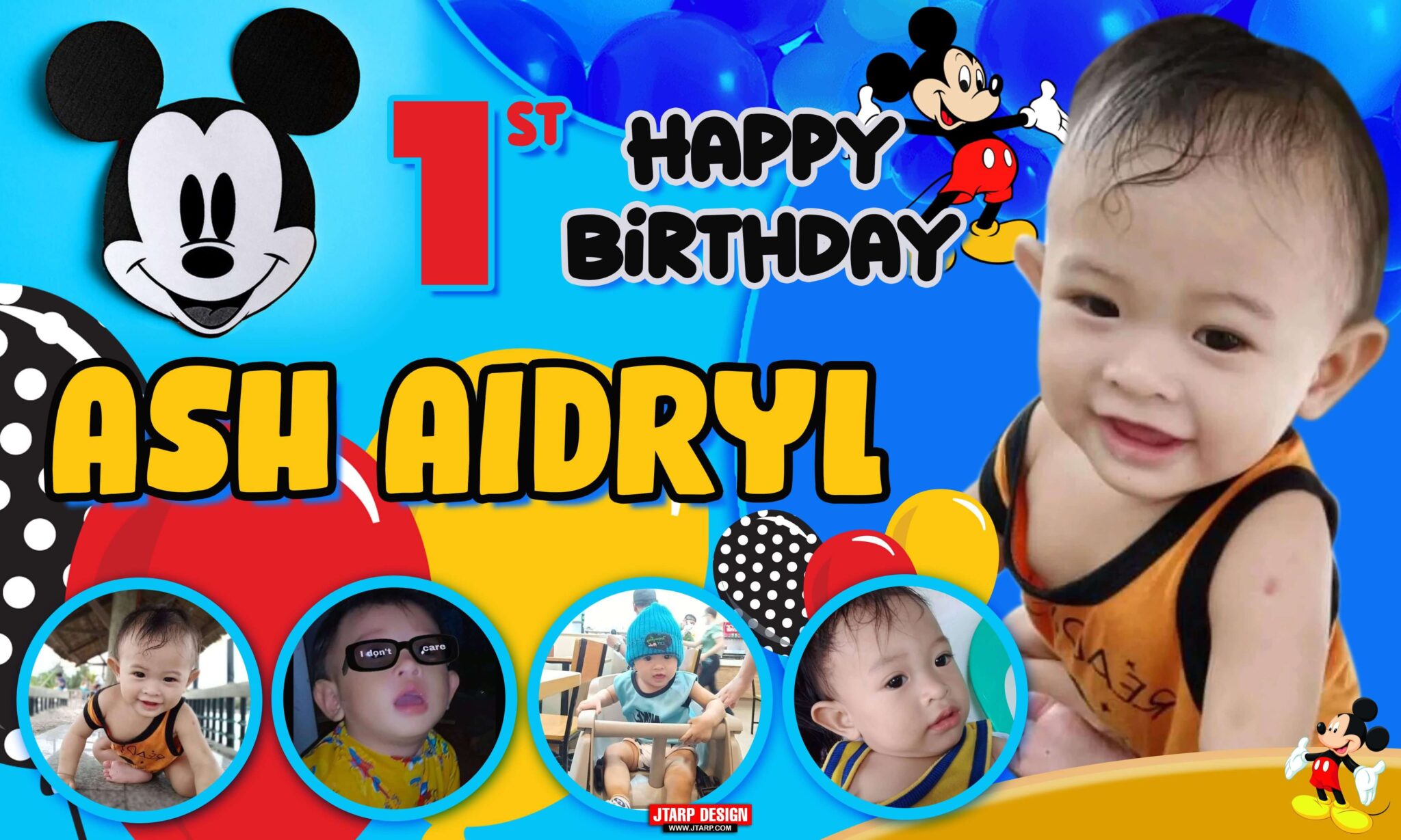 1st Birthday Mickey Mouse Blue Theme