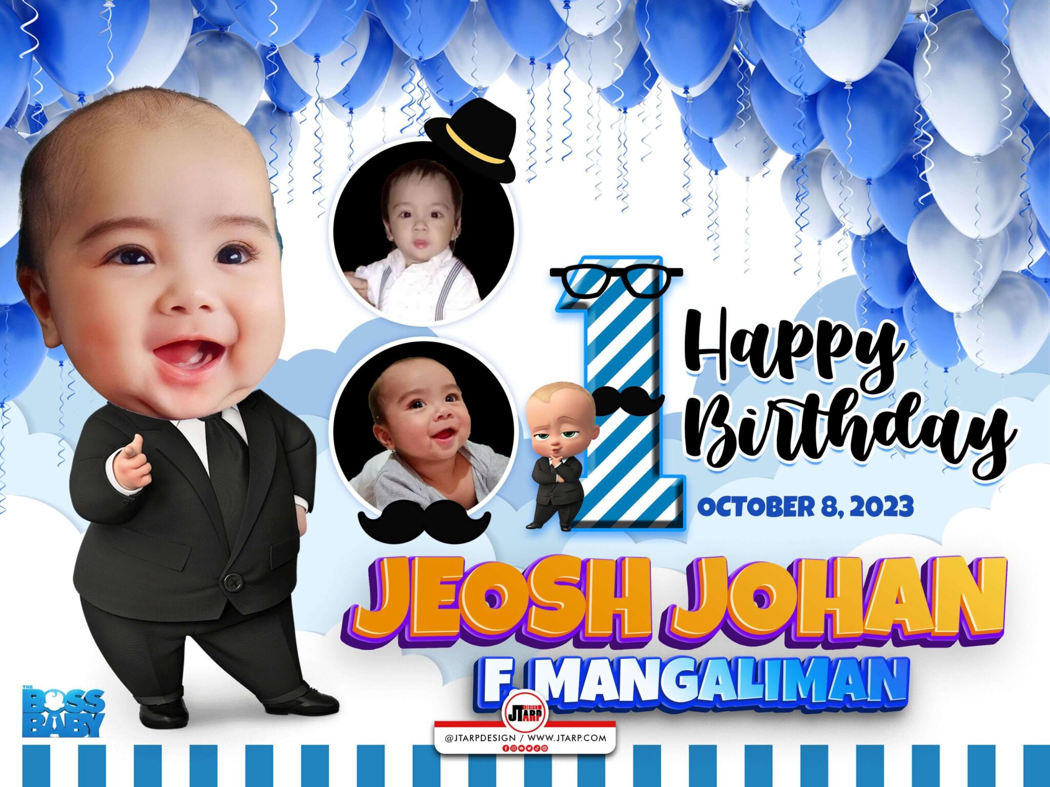 Happy 1st Birthday Jeosh Johan Boss Baby Tarpaulin Design