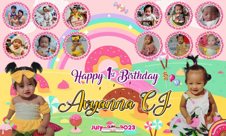 Avyanna CJ 1st Birthday Donuts Theme Tarpaulin Design