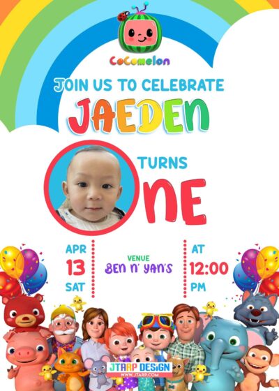 5x7 Jaeden turns One Cocomelon Design copy